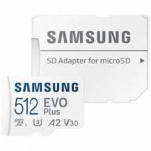 TARJETA DE MEMORIA SAMSUNG EVO PLUS 2023 512GB MICROSD XC CON ADAPTADOR/ CLASE 10/ 160MBS