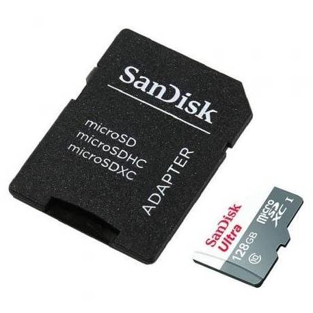 TARJETA DE MEMORIA SANDISK ULTRA 128GB MICROSD XC CON ADAPTADOR/ CLASE 10/ 80MB/S