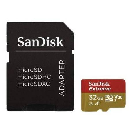 TARJETA DE MEMORIA SANDISK EXTREME 32GB MICROSD HC UHS-I CON ADAPTADOR/ CLASE 10/ 100MBS