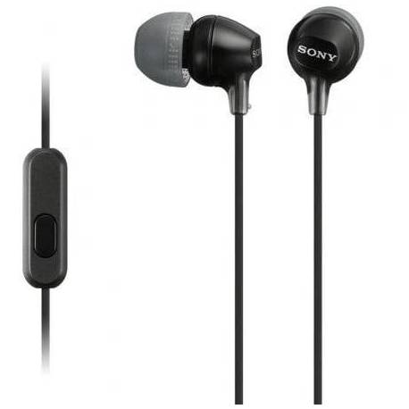AURICULARES INTRAUDITIVOS SONY MDR-EX15AP/ CON MICRÓFONO/ JACK 3.5/ NEGROS