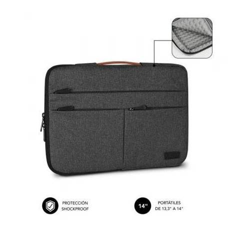 FUNDA SUBBLIM AIR PADDING 360 SLEEVE PARA PORTÁTILES HASTA 14'/ GRIS OSCURO