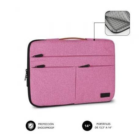 FUNDA SUBBLIM AIR PADDING 360 SLEEVE PARA PORTÁTILES HASTA 14'/ ROSA