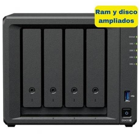 NAS SYNOLOGY DISKSTATION DS425+/ 4 BAHÍAS 3.5'- 2.5'/ 6GB DDR4/ 16TB/ FORMATO TORRE
