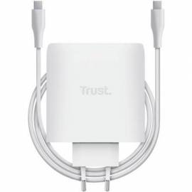 CARGADOR DE PARED GAN TRUST MAXO 100W/ 2XUSB TIPO-C/ INCLUYE CABLE USB TIPO-C/ 100W