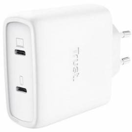 CARGADOR DE PARED GAN TRUST MAXO 65W 25526/ 2XUSB TIPO-C/ INCLUYE CABLE USB TIPO-C/ 65W