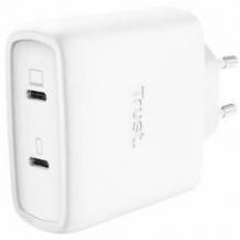 CARGADOR DE PARED GAN TRUST MAXO 65W 25526/ 2XUSB TIPO-C/ INCLUYE CABLE USB TIPO-C/ 65W