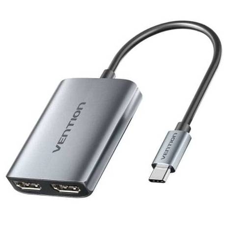 CABLE CONVERSOR VENTION ACZHB/ USB TIPO-C MACHO - 2X HDMI MACHO/ GRIS