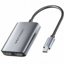 CABLE CONVERSOR VENTION ACZHB/ USB TIPO-C MACHO - 2X HDMI MACHO/ GRIS