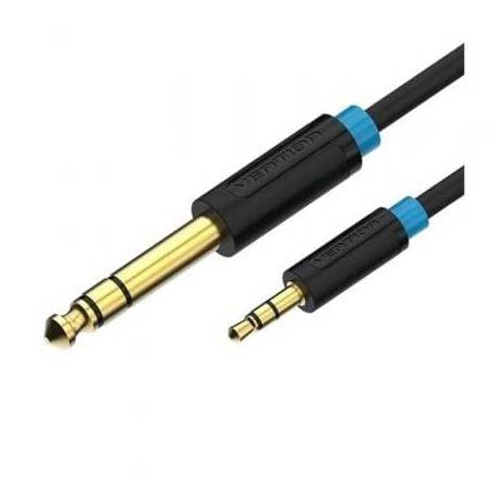 CABLE ESTÉREO VENTION BABBF/ JACK 6.5 MACHO - JACK 3.5 MACHO/ 1M/ NEGRO