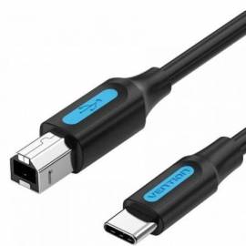 CABLE USB 2.0 IMPRESORA VENTION CQUBG/ USB TIPO-B MACHO - USB TIPO-C MACHO/ 480MBPS/ 1.5M/ NEGRO