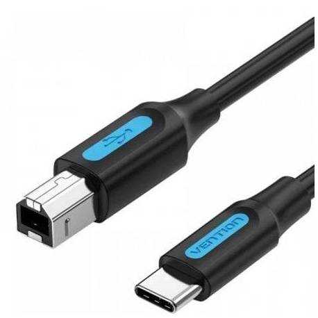 CABLE USB 2.0 IMPRESORA VENTION CQUBG/ USB TIPO-B MACHO - USB TIPO-C MACHO/ 480MBPS/ 1.5M/ NEGRO