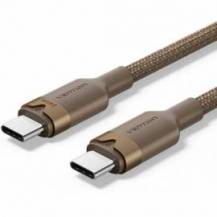 CABLE USB 2.0 TIPO-C 5A VENTION TRIJF/ USB TIPO-C MACHO - USB TIPO-C MACHO/ HASTA 240W/ 480MBPS/ 1M/ DORADO
