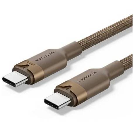 CABLE USB 2.0 TIPO-C 5A VENTION TRIJH/ USB TIPO-C MACHO - USB TIPO-C MACHO/ HASTA 240W/ 480MBPS/ 2M/ DORADO