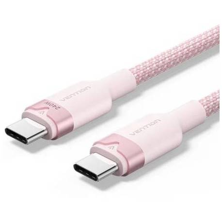 CABLE USB 2.0 TIPO-C 5A VENTION TRIPF/ USB TIPO-C MACHO - USB TIPO-C MACHO/ HASTA 240W/ 480MBPS/ 1M/ ROSA