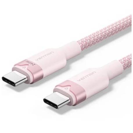CABLE USB 2.0 TIPO-C 5A VENTION TRIPH/ USB TIPO-C MACHO - USB TIPO-C MACHO/ HASTA 240W/ 480MBPS/ 2M/ ROSA