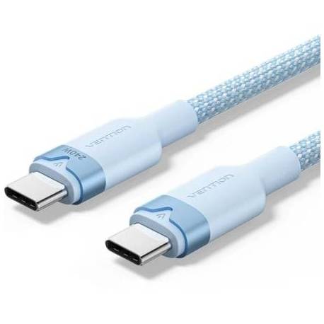 CABLE USB 2.0 TIPO-C 5A VENTION TRISH/ USB TIPO-C MACHO - USB TIPO-C MACHO/ HASTA 240W/ 480MBPS/ 2M/ AZUL
