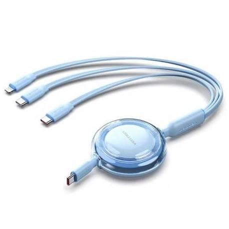 CABLE USB TIPO-C 2.0 5A VENTION TRJSBE/ USB TIPO-C MACHO - 3X USB TIPO-C MACHO/ HASTA 100W/ 480MBPS/ 1.1M/ AZUL