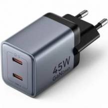 CARGADOR DE PARED GAN VENTION FCDH0-EU/ 2XUSB TIPO-C/ 45W