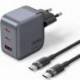 CARGADOR DE PARED GAN VENTION TZ-FEXH0-EU/ 2XUSB TIPO-C/ 1XUSB + CABLE USB TIPO-C/ 70W