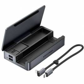 DOCKING USB TIPO-C PARA STEAM DECK / SWITCH VENTION TPZH0/ 2XHDMI 4K/ 3XUSB/ 1XUSB TIPO-C/ 1XUSB TIPO-C PD/ 1XRJ45/ 1XLECTOR
