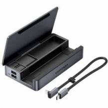 DOCKING USB TIPO-C PARA STEAM DECK / SWITCH VENTION TPZH0/ 2XHDMI 4K/ 3XUSB/ 1XUSB TIPO-C/ 1XUSB TIPO-C PD/ 1XRJ45/ 1XLECTOR