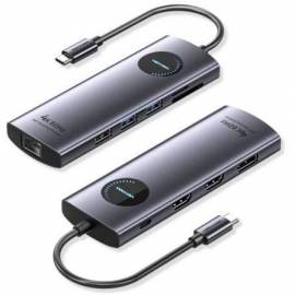 DOCKING USB TIPO-C VENTION TQWHB/ 2XHDMI 4K/ 1XDISPLAYPORT/ 3XUSB/ 1XUSB TIPO-C PD/ 1XRJ45/ 1XLECTOR TARJETAS/ GRIS