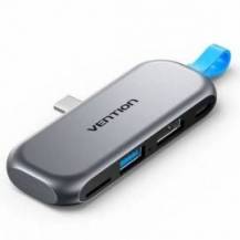 DOCKING SIN CABLES USB TIPO-C VENTION THYH0/ 1XUSB/ 1XHDMI/ 1XUSB TIPO-C PD/ 1XLECTOR DE TARJETAS/ GRIS