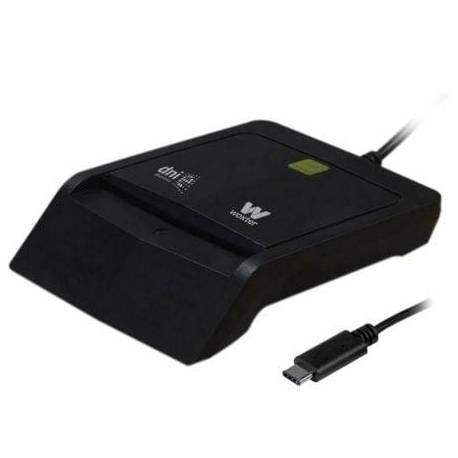 LECTOR DE DNI Y TARJETAS WOXTER PE26-200/ USB TIPO-C/ NEGRO