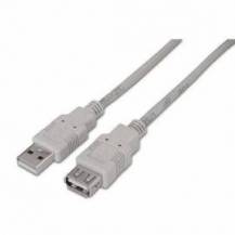 CABLE ALARGADOR USB 2.0 AISENS A101-0012/ USB MACHO - USB HEMBRA/ HASTA 2.5W/ 60MBPS/ 1M/ BEIGE