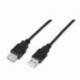 CABLE ALARGADOR USB 2.0 AISENS A101-0015/ USB MACHO - USB HEMBRA/ HASTA 2.5W/ 60MBPS/ 1M/ NEGRO
