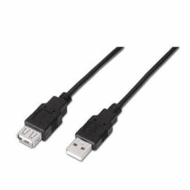 CABLE ALARGADOR USB 2.0 AISENS A101-0015/ USB MACHO - USB HEMBRA/ HASTA 2.5W/ 60MBPS/ 1M/ NEGRO
