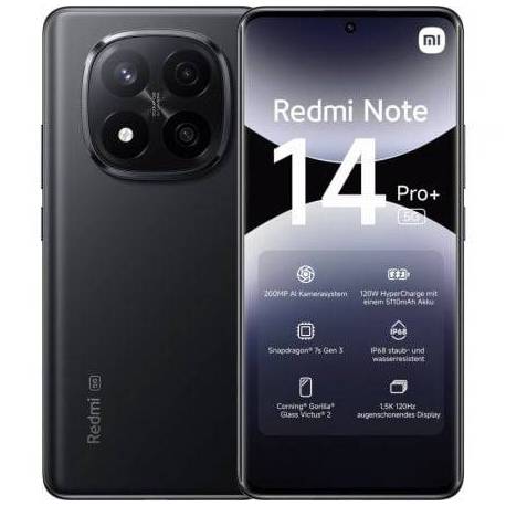 SMARTPHONE XIAOMI REDMI NOTE 14 PRO+ 8GB/ 256GB/ 6.67'/ 5G/ NEGRO