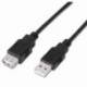CABLE ALARGADOR USB 2.0 AISENS A101-0016/ USB MACHO - USB HEMBRA/ HASTA 2.5W/ 60MBPS/ 1.8M/ NEGRO