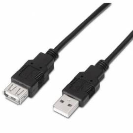 CABLE ALARGADOR USB 2.0 AISENS A101-0016/ USB MACHO - USB HEMBRA/ HASTA 2.5W/ 60MBPS/ 1.8M/ NEGRO