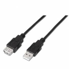 CABLE ALARGADOR USB 2.0 AISENS A101-0017/ USB MACHO - USB HEMBRA/ HASTA 2.5W/ 60MBPS/ 3M/ NEGRO