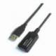CABLE ALARGADOR USB 2.0 AISENS A101-0019/ USB MACHO - USB HEMBRA/ HASTA 2.5W/ 60MBPS/ 10M/ NEGRO