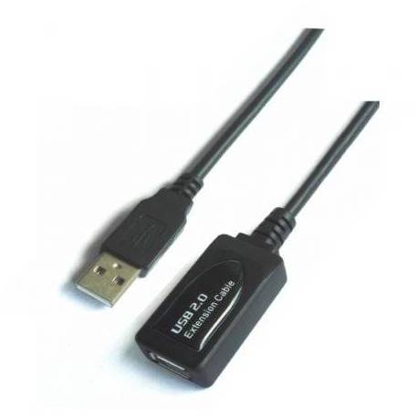 CABLE ALARGADOR USB 2.0 AISENS A101-0019/ USB MACHO - USB HEMBRA/ HASTA 2.5W/ 60MBPS/ 10M/ NEGRO