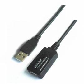 CABLE ALARGADOR USB 2.0 AISENS A101-0020/ USB MACHO - USB HEMBRA/ HASTA 2.5W/ 60MBPS/ 15M/ NEGRO