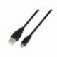CABLE USB 2.0 AISENS A101-0028/ USB MACHO - MICROUSB MACHO/ HASTA 2.5W/ 60MBPS/ 1.8M/ NEGRO