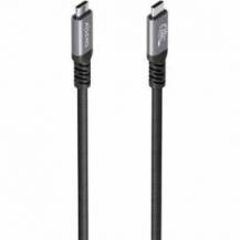 CABLE USB 3.2 TIPO-C AISENS A107-0990/ USB TIPO-C MACHO - USB TIPO-C MACHO/ HASTA 100W/ 10GBPS/ 5M/ NEGRO