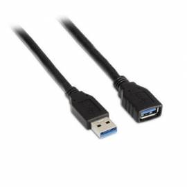 CABLE ALARGADOR USB 3.0 AISENS A105-0041/ USB MACHO - USB HEMBRA/ HASTA 9W/ 625MBPS/ 1M/ NEGRO