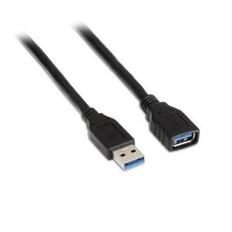 CABLE ALARGADOR USB 3.0 AISENS A105-0041/ USB MACHO - USB HEMBRA/ HASTA 9W/ 625MBPS/ 1M/ NEGRO