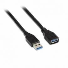 CABLE ALARGADOR USB 3.0 AISENS A105-0041/ USB MACHO - USB HEMBRA/ HASTA 9W/ 625MBPS/ 1M/ NEGRO