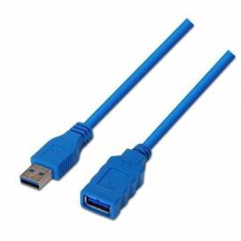 CABLE ALARGADOR USB 3.0 AISENS A105-0046/ USB MACHO - USB HEMBRA/ HASTA 9W/ 625MBPS/ 2M/ AZUL