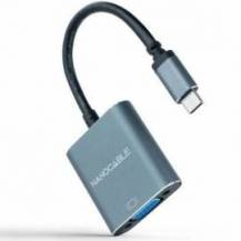 CONVERSOR NANOCABLE 10.16.4101-G/ USB TIPO-C MACHO - VGA HEMBRA/ 10CM/ NEGRO Y GRIS