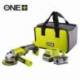 AMOLADORA SIN CABLE RYOBI ONE+ R18AG-140S/ 1 BATERÍA 18V 4.0 AH/ CARGADOR 2.0 A/ BOLSA DE TRANSPORTE