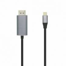 CABLE DISPLAYPORT AISENS A109-0395/ USB TIPO-C MACHO - DISPLAYPORT MACHO/ HASTA 27W/ 1250MBPS/ 1.8M/ NEGRO