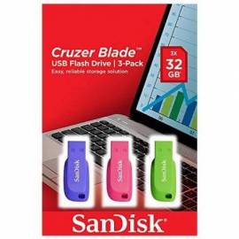 PENDRIVES 32GB SANDISK CRUZER BLADE/ USB 2.0/ PACK 3