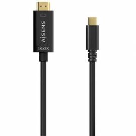 CABLE CONVERSOR HDMI 4K AISENS A109-0623/ USB TIPO-C MACHO - HDMI MACHO/ HASTA 27W/ 1250MBPS/ 80CM/ NEGRO