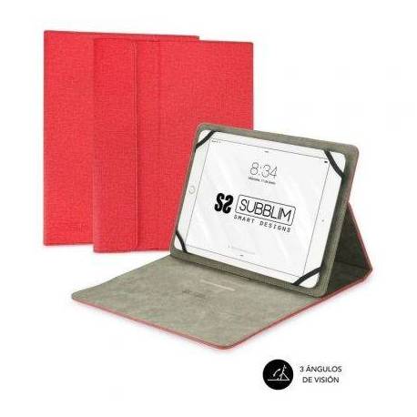 FUNDA SUBBLIM CLEVER STAND PARA TABLETS DE 9.6'-11'/ ROJA